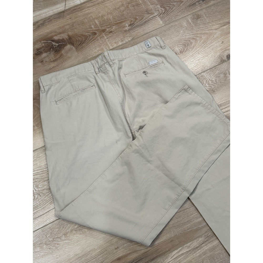 7 For All Mankind Standard Straight Leg Khaki Chino Pants Mens 36 Beige